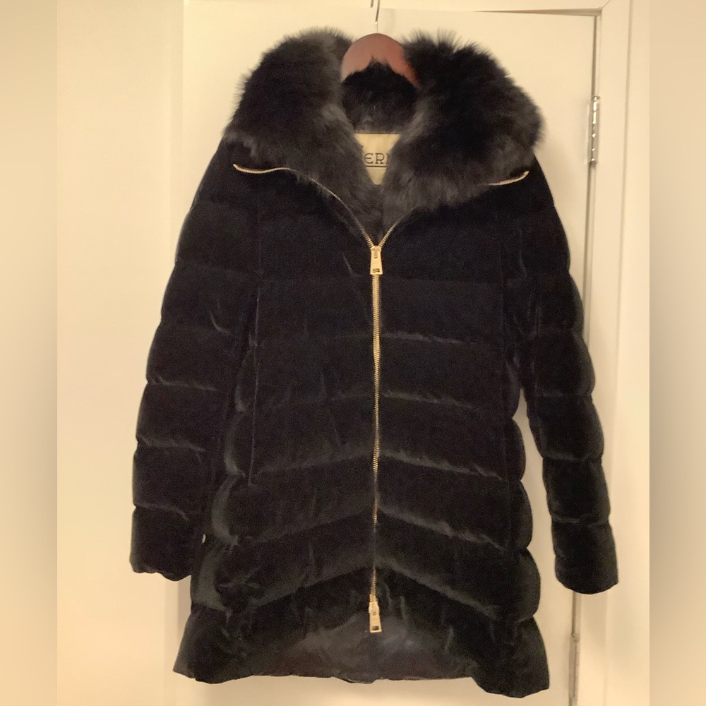 Herno - Dusty Black Velvet A-Shape Jacket